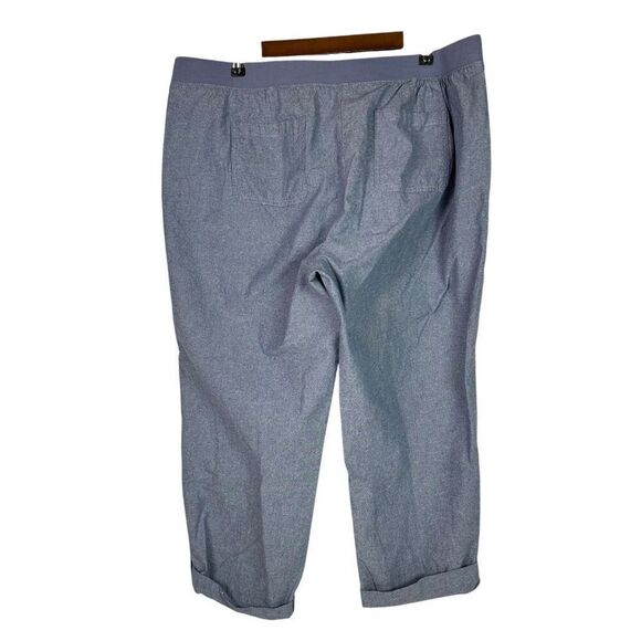 Talbots Size 18W Chambray Convertible Tab Cuff Crop Pant - Picture 3 of 7